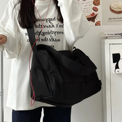 Canvas Crossbody Tote Bag for Women – Large Capacity Travel & Yoga Bag