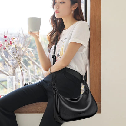 Women's PU Leather Hobo Shoulder Bag – Soft Crossbody Purse