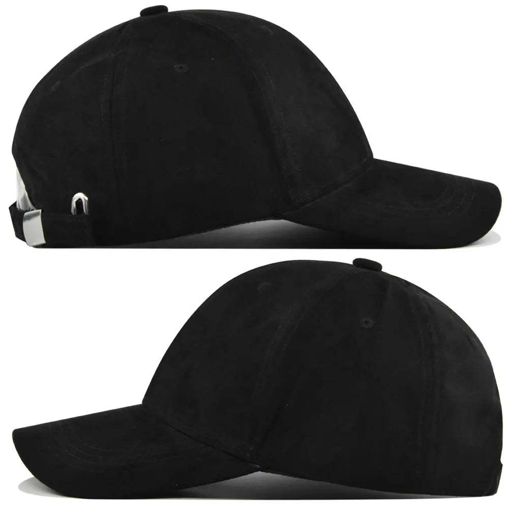 Suede Baseball Cap – Snapback Adjustable Dad Hat for Men & Women