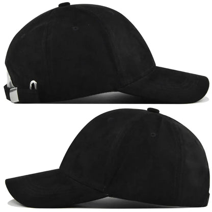 Suede Baseball Cap – Snapback Adjustable Dad Hat for Men & Women