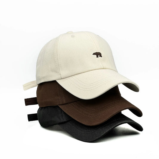 Summer Versatile Polar Bear Embroidered Baseball Cap Large Brim Small Face Unisex Duckbill Cap Both