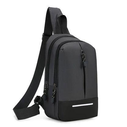 Men's Oxford Crossbody Chest Bag with Multiple Compartments