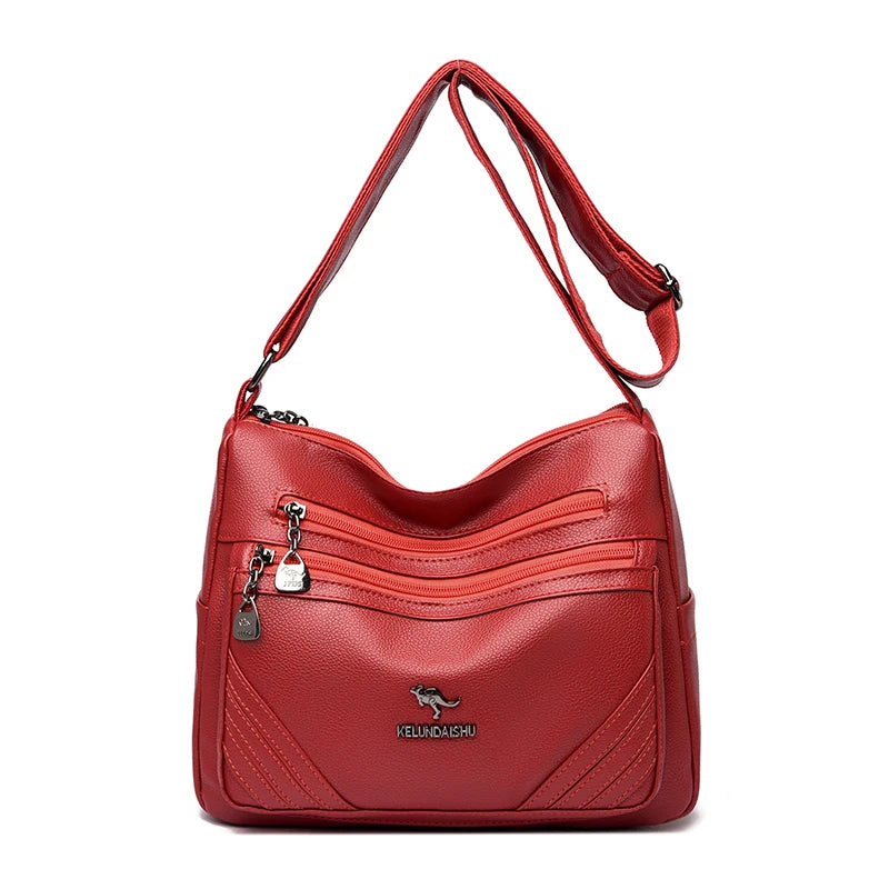 Crossbody Shoulder Bag for Women – Soft PU Leather, Multi-Pocket