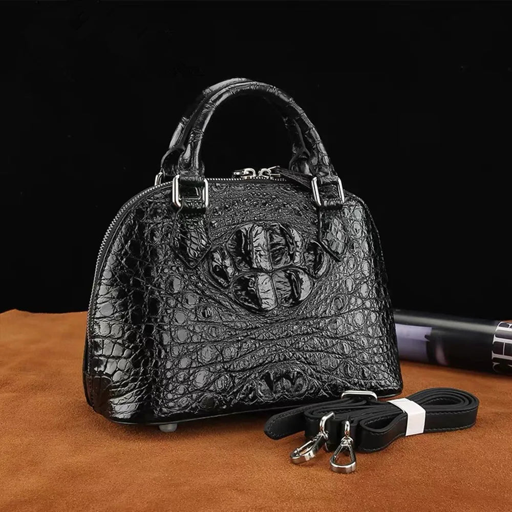 Crocodile Leather Shell Handbag – Women's Luxury Bag