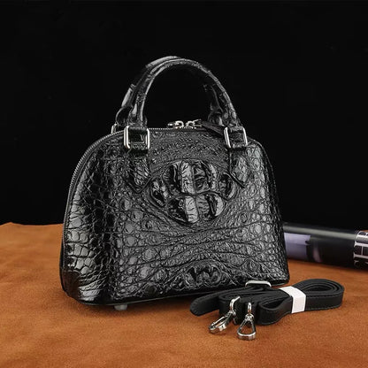 Crocodile Leather Shell Handbag – Women's Luxury Bag