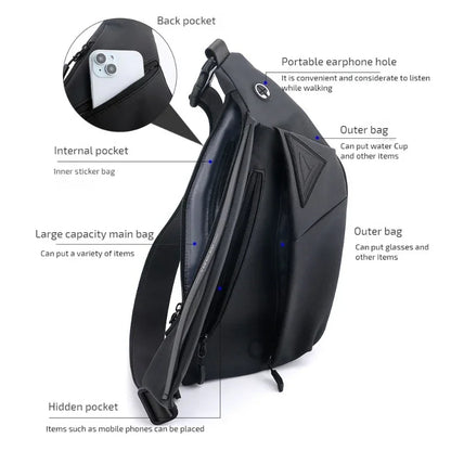 Anti-Theft Sling Bag for Men – Waterproof Crossbody Chest Pack