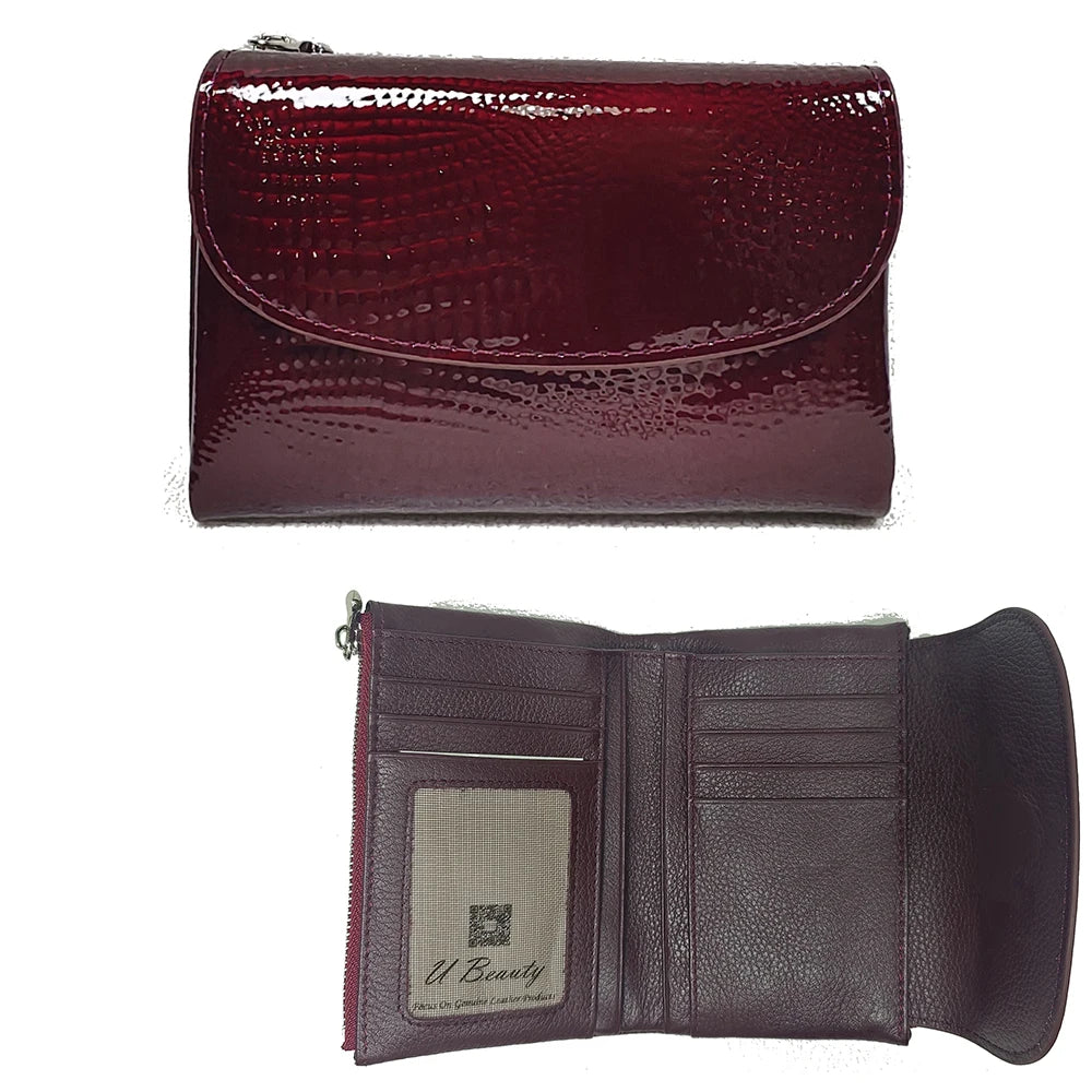 Crocodile Pattern Genuine Leather Women's Short Wallet