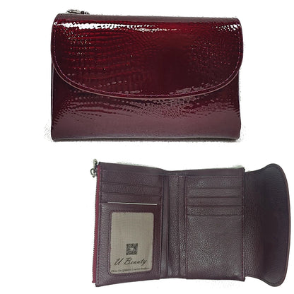 Crocodile Pattern Genuine Leather Women's Short Wallet