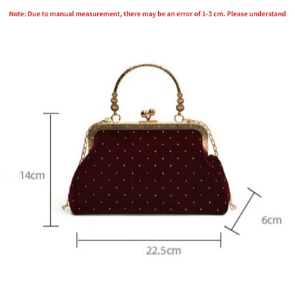 Evening Clutch Purse – Vintage Kiss-Lock Chain Bag for Women