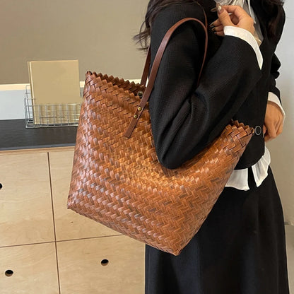 Rattan Woven Tote Bag – Large Capacity Women Beach & Travel Bag