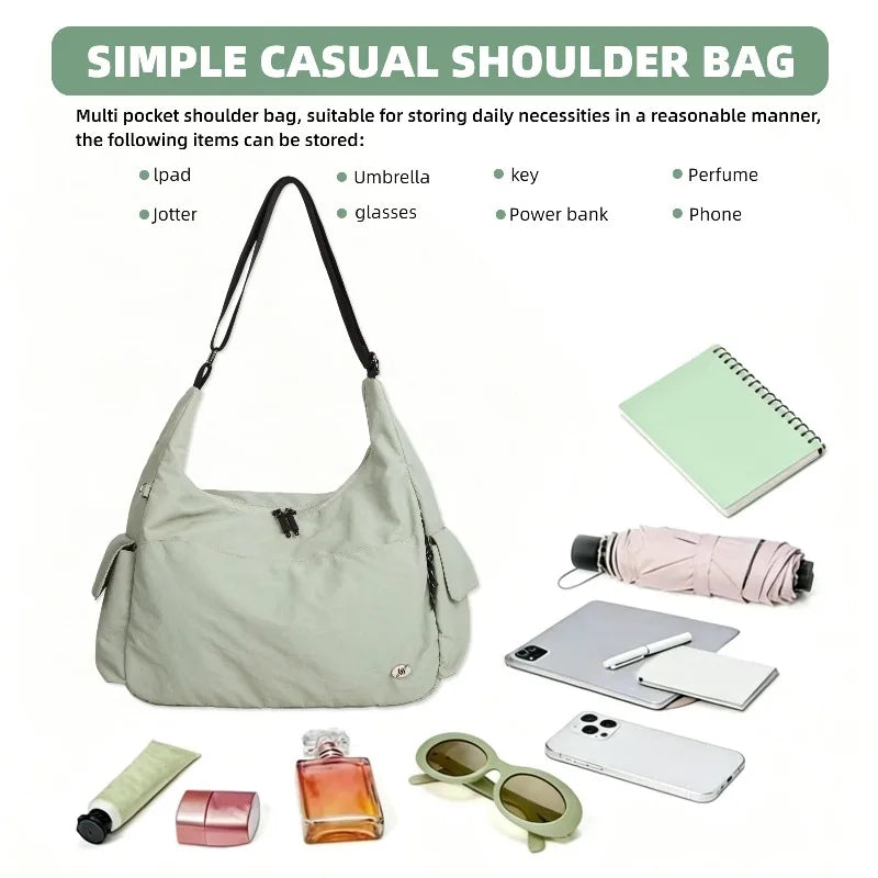 Hobo Shoulder Bag Large Capacity Casual Nylon Women's Everyday Bag
