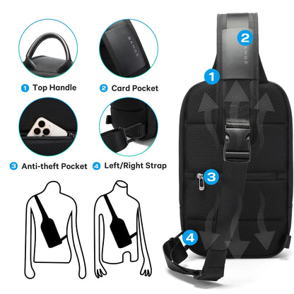 Bange Anti-Theft Sling Bag – Waterproof Crossbody Chest Bag for Men