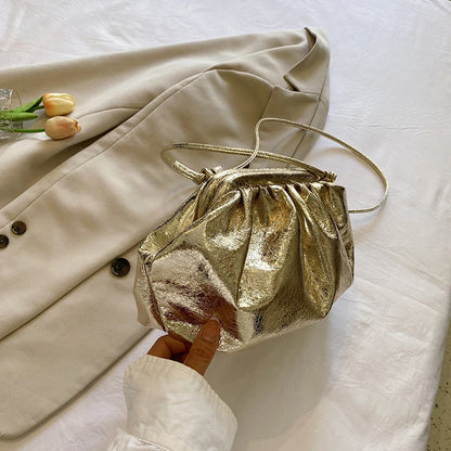 Moods Golden Evening Clutch Bags Women Wedding Dinner Party Crossbody Cloud Bag Luxury Designer