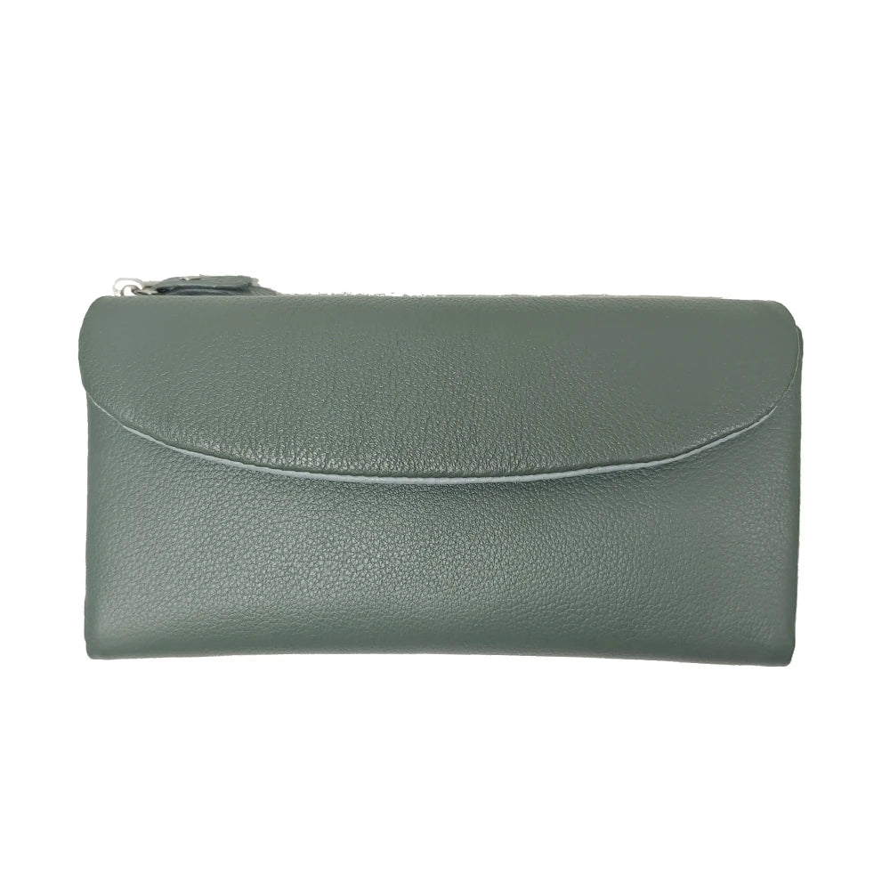 Genuine Leather Long Clutch Wallet for Women – Rainbow Interior