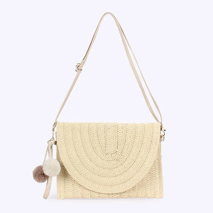 Straw Woven Envelope Clutch – Women's Summer Beach Crossbody Bag