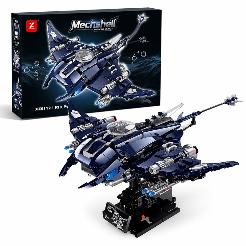 Mechshell Manta Ray Building Blocks Model – 930pcs Sci-Fi Brick Set