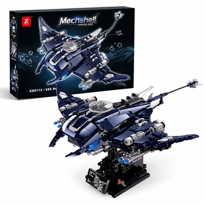 Mechshell Manta Ray Building Blocks Model – 930pcs Sci-Fi Brick Set