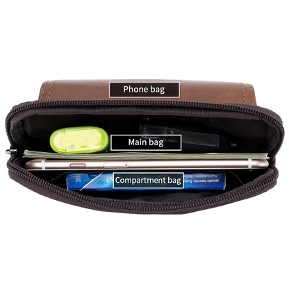 Men's Genuine Leather Belt Phone Pouch