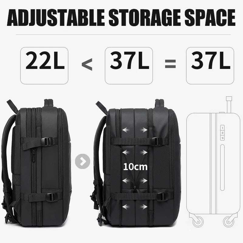 Bange Men's Expandable Waterproof Backpack 17.3" – 37L/45L