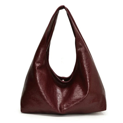Large Capacity PU Leather Hobo Shoulder Bag for Women