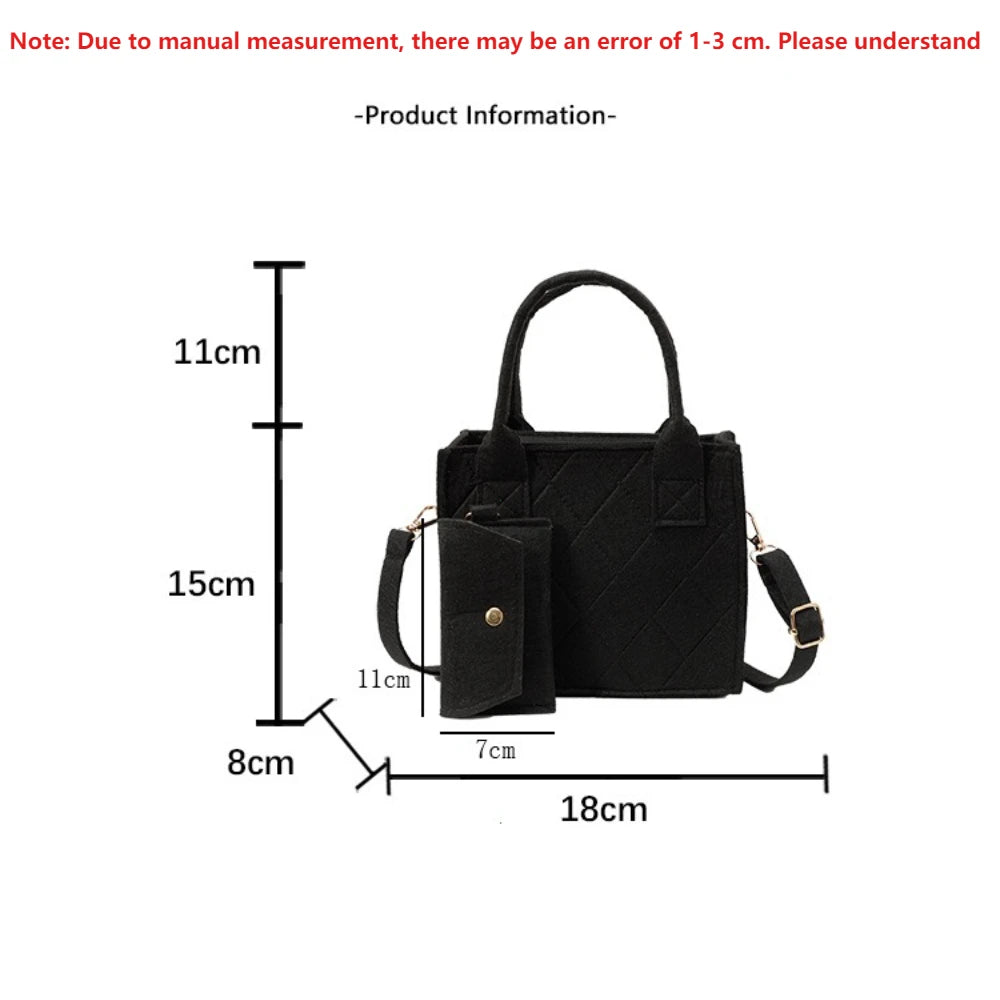 3-Piece Handbag Set – Embossed Crossbody Bag, Clutch & Mini Wallet