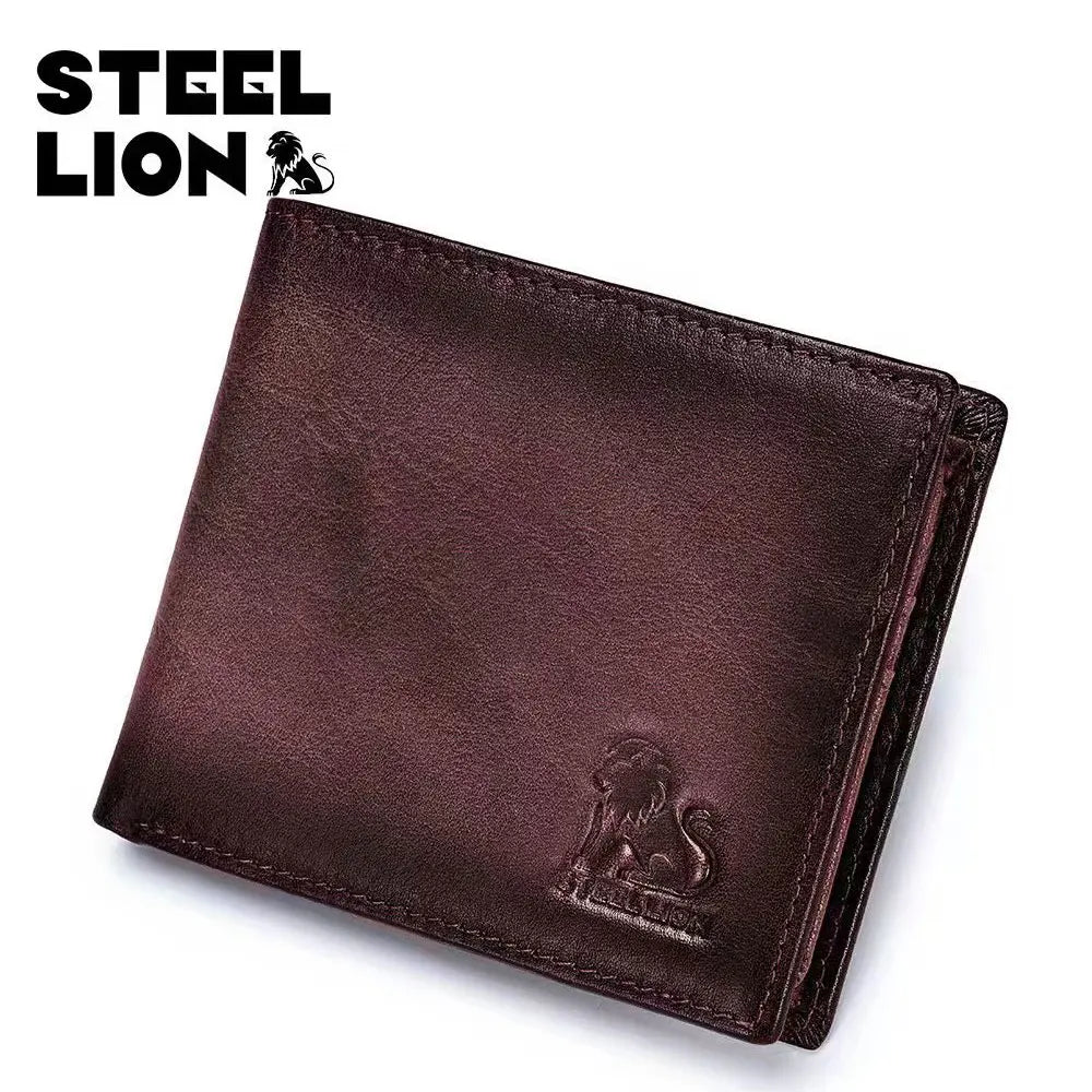 RFID Blocking Genuine Leather Bifold Wallet for Men