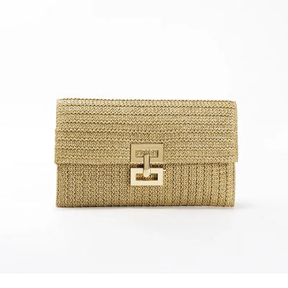 Straw Woven Clutch Bag – Women's Raffia Crochet Beach Purse