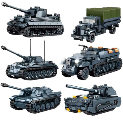 WWII Military Half-Track Building Blocks Model – Army Armored Vehicle Brick Kit