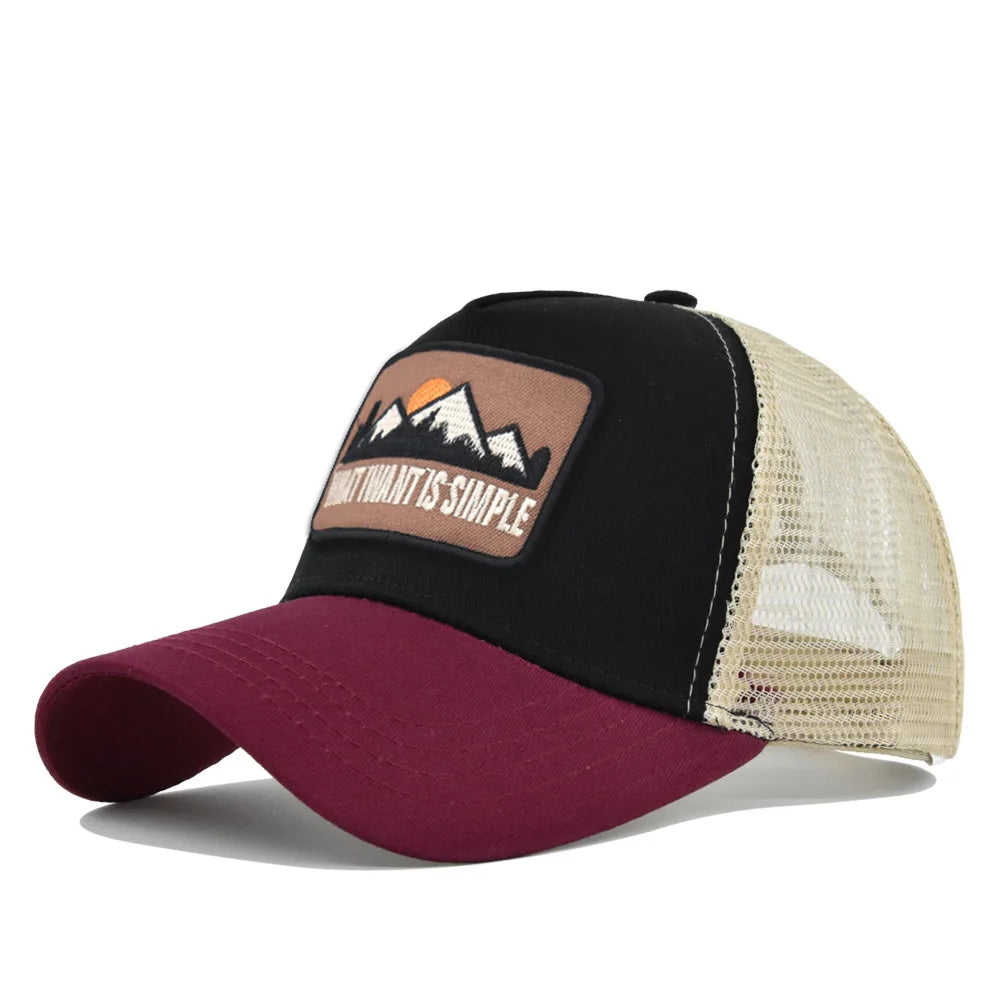 Mesh Breathable Baseball Cap – Embroidery Letter Outdoor Sports Hat