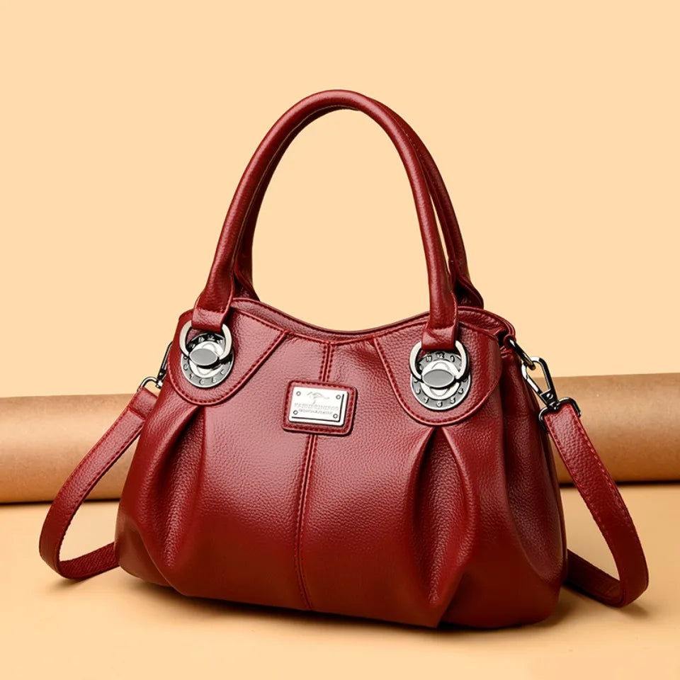 Soft Leather Crossbody Tote Bag – Women's Luxury 3-Layer Handbag