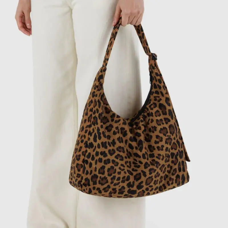 Printed Nylon Shoulder Tote Bag – Women's Large Capacity Handbag
