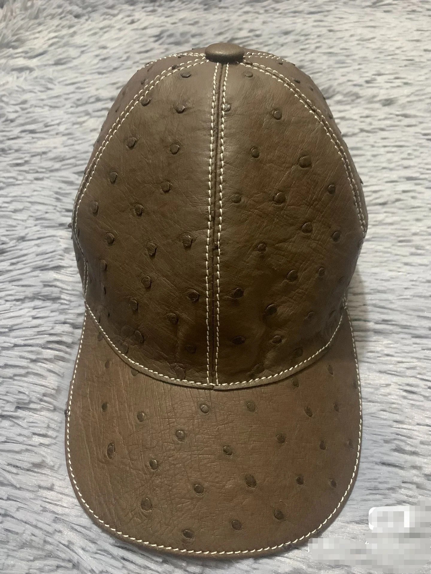 Ostrich Leather Men's Baseball Cap – Genuine Outdoor Hat