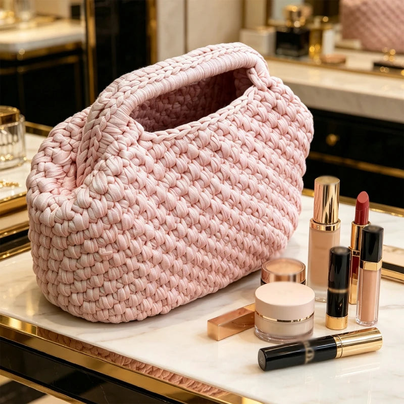 Hand-Woven Clutch Bag – Luxury Yarn Handbag for Women