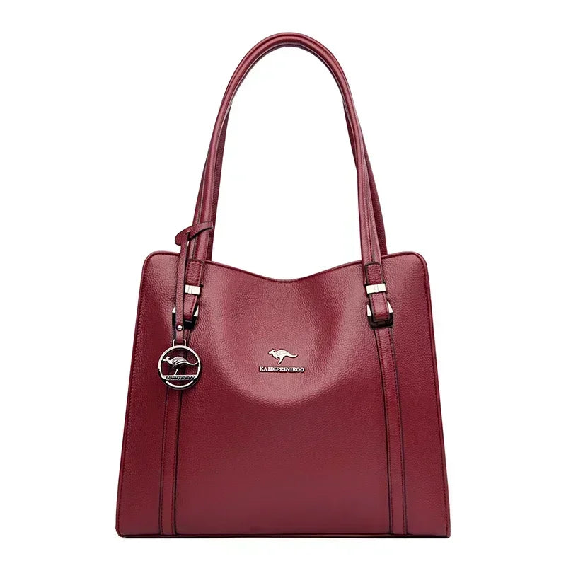 Leather Tote Shoulder Bag for Women – Large Crossbody Handbag