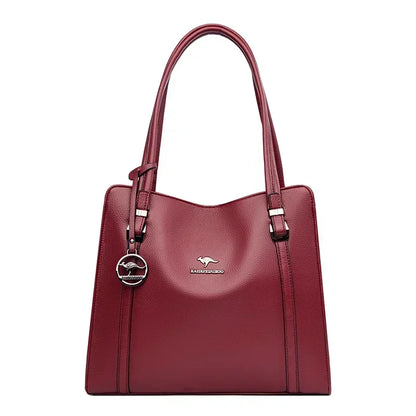 Leather Tote Shoulder Bag for Women – Large Crossbody Handbag