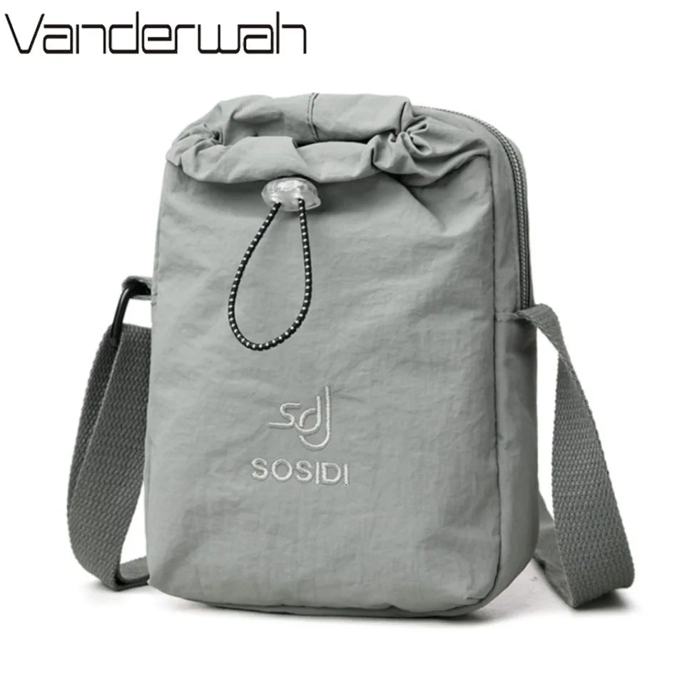 Mini Waterproof Nylon Crossbody Bag – Phone & Water Bottle Shoulder Bag