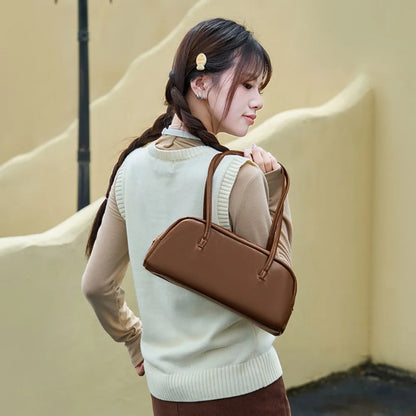 Women's Shoulder Bag – Sleek Top Handle Purse with Zipper Closure