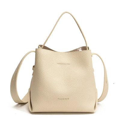 PU Leather Bucket Bag Women Shoulder Crossbody Handbag