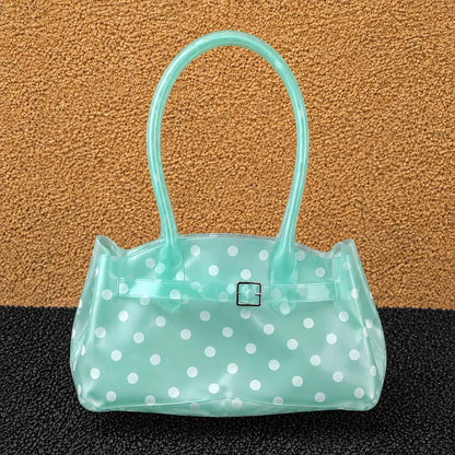Polka Dot Jelly Shoulder Bag – Clear PVC Women's Handbag