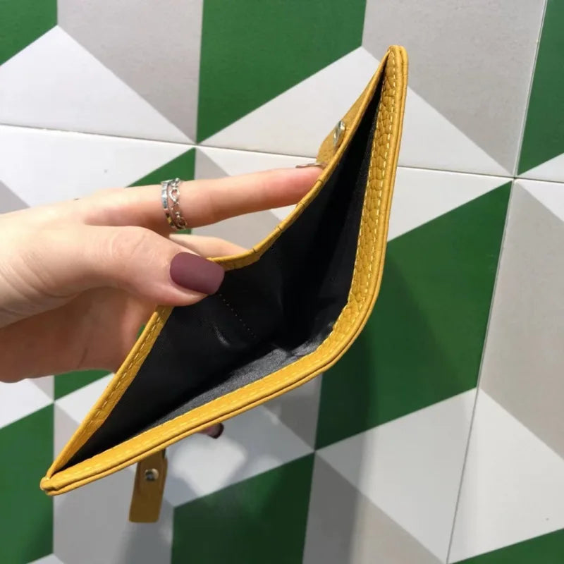Women's Genuine Leather Small Wallet – Deer Button Bifold Purse