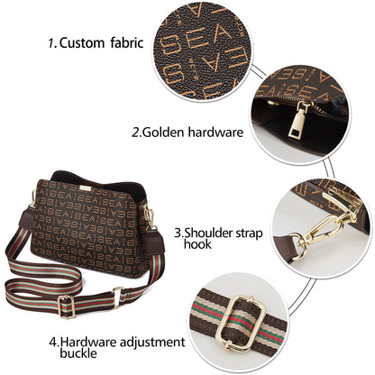 FOXER Monogram Women Shoulder Tote Bag 2026 Fashion Commuter Female Large Crossbody Purse for Mom