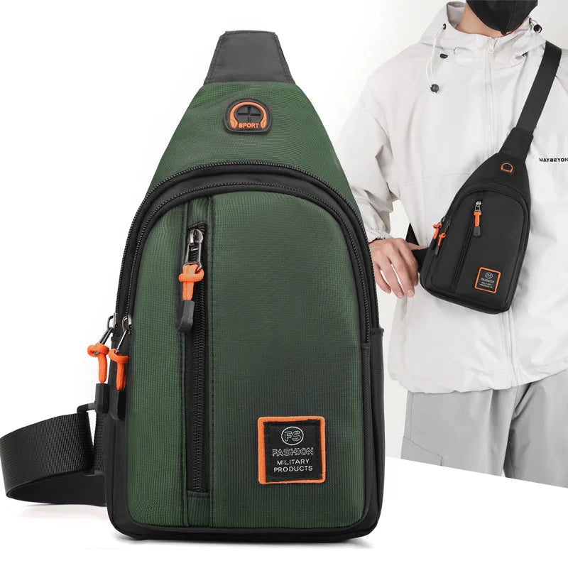 Men's Waterproof Oxford Crossbody Bag – Sports & Travel Chest Pouch