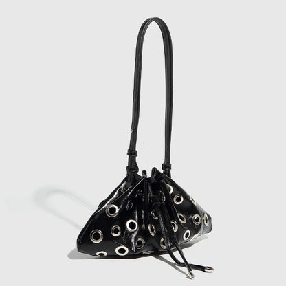 Y2K Metal Eyelet Shoulder Bag – Women's Drawstring Crossbody Purse