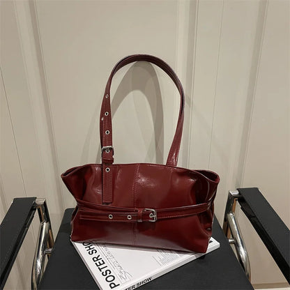 Large PU Leather Tote Bag – Women's Shoulder Handbag