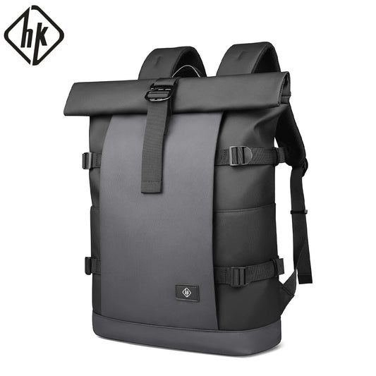 Waterproof Roll-Top Backpack for Men – 17" Expandable Laptop Bag for Travel