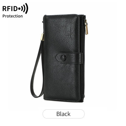 RFID Women's Long Wallet – Large Capacity PU Leather Organizer
