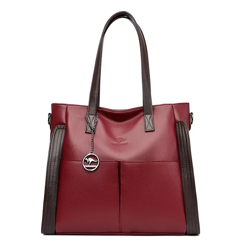 Leather Tote Shoulder Bag for Women – Large Crossbody Handbag