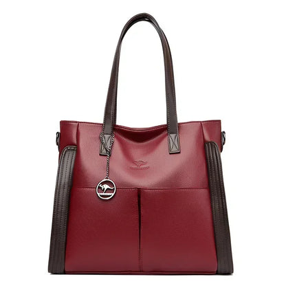 Leather Tote Shoulder Bag for Women – Large Crossbody Handbag