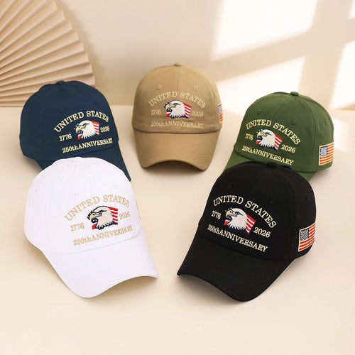 USA 250th Anniversary Baseball Cap – Eagle & Flag Embroidered Hat