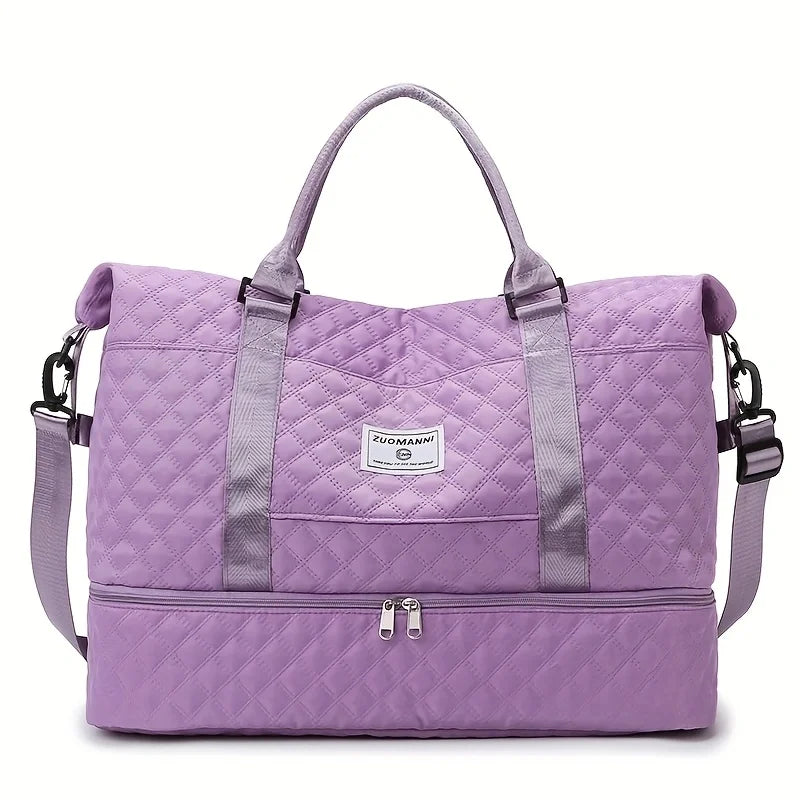 Large Capacity Sports Duffel Bag – Quilted Weekender & Gym Bag for Women